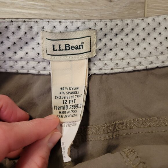 LL Bean Pants Womens Brown 12P Nylon Spandex Blend Outdoor Hiking Camping Active - Picture 3 of 4